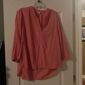 Coral pink 3/4 sleeve blouse